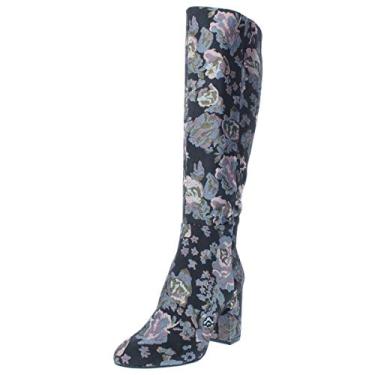 Imagem de Kenneth Cole REACTION Bota feminina Time to Step to The Knee Boot de tecido para andar, Preto/Multi, 6