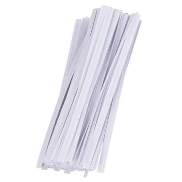 Imagem de ULDIGI 1 Pacote Com 1000 Unidades gravata de papel cinta de suporte de plantas pão abraçadeiras fio de ferro coberto de papel tira de vedação de embalagem artesanal essencial amarrar saco