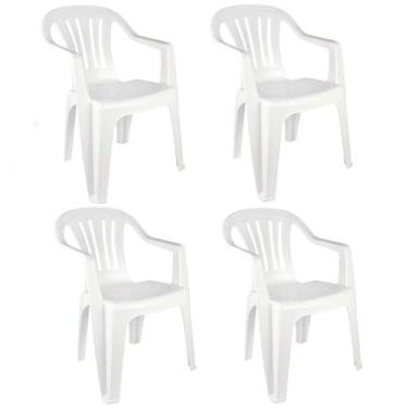 Imagem de Kit Com 4 Cadeira Poltrona Plástica Bela Vista Mor
