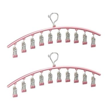 Imagem de Pacote com 2 cabides de chapéu que economizam espaço para armários organizadores de chapéus de metal para bonés de beisebol Racks eficientes de roupas íntimas para armazenamento de bonés de beisebol