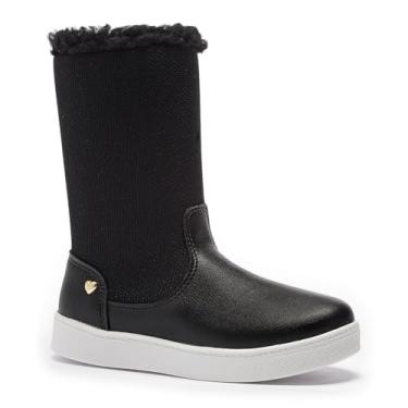 Imagem de Bota Tênis Infantil Feminina Meninia Tininha Casual com Pêlo (Preto, BR, Criança de 4 a 8 anos, Numérico, 29)