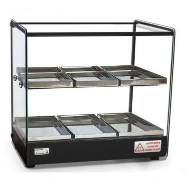 Imagem de Estufa Vitrine Quadrada Dupla Para Salgados 6 Bandejas