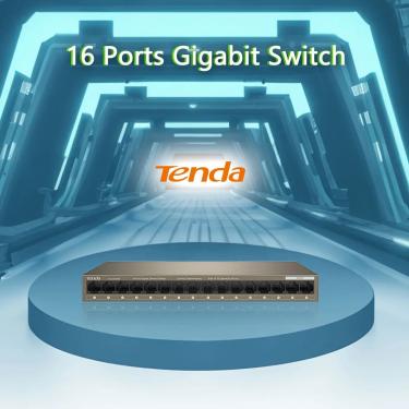 Imagem de Tenda-Ethernet switch para desktop  16 portas gigabit  10/100/1000mbps  hub de rede  full/half