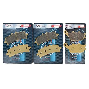 Imagem de SYUU Peças de reposição de motocicleta pastilhas de freio dianteiras e traseiras compatíveis com/para Suzuki GSXS1000 GSXS 1000 GSX-S 1000 L6 L7 L8 2016 2017 2018 FA447F FA174R