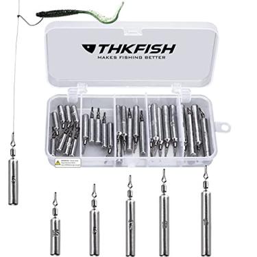 Imagem de THKFISH - Kit de Pesos para Pescar com Ganchos Malucos - 28 Peças, 103 Peças, 28pcs Slender Shape Weights - Chumbo e Aço Inoxidável - Prata