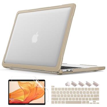 Imagem de Batianda Capa de proteção definitiva para MacBook Pro 13 polegadas modelo A2338 M2 M1 Chip A2251 A2289 versão 2022 2020 bordas de fibra de carbono fosco à prova de choque com película protetora de