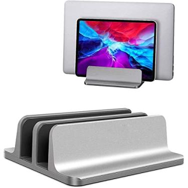 Imagem de Suporte vertical com compartimento duplo para MacBook Laptop Chromebook Tablet Smartphone