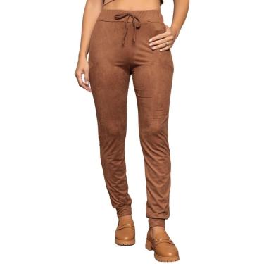 Imagem de Calça Comfy Feminina Suede 962 Marrom Claro - Marrom - GG-Feminino