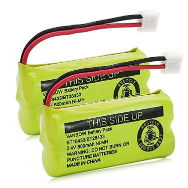 Imagem de VANBOW Bateria de telefone sem fio BT18433/BT28433 2,4V 800mAh Ni-MH, também compatível com AT&T BT184342/BT284342 BT8300 BT1011 BT1018 BT1022 BT1031 2SN-AAA55H-S-J1 CS611 20 CS6 209 CL80109 EL52419
