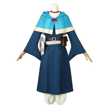 Imagem de NSPSTT Marcille Cosplay Delicious in Dungeon Costume Anime Navy Dress New Outfit Halloween for Women,Size S