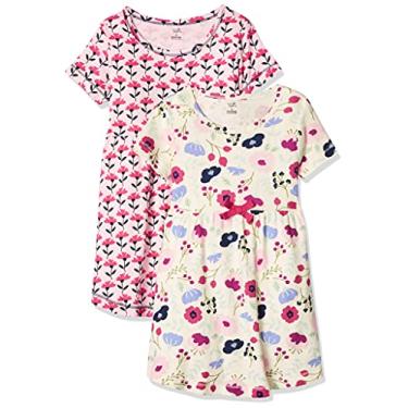 Imagem de Touched by Nature Vestidos femininos de manga comprida de algodão orgânico tamanho único, Bebê infantil rosa botânico manga curta, 3 Anos