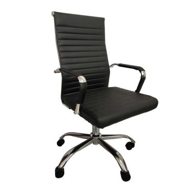 Imagem de cadeira de escritório presidente giratória esteirinha confort preta