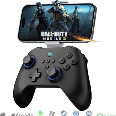 Imagem de Megadream Mobile Game Controller for iPhone iPad, Wireless Android Gamepad - PS Remote Play, Xbox Cloud, Steam Link, GeForce Now, MFi Arcade Games, Micro & Hall Trigger, COD, with Phone Clip