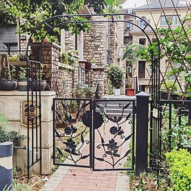 Imagem de Arco de jardim de metal, suporte de flores para arcos de rosas resistentes, 5,9 pés, 6,5 pés, 6,8 pés, 7,2 pés, 7,5 pés, 7,8 pés, 8,2 pés, treliça de suporte de planta de escalada tubular Ar