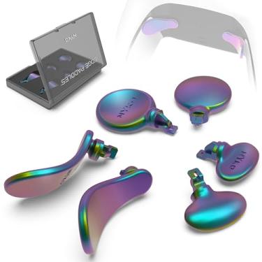 Imagem de Nyko – Edge Paddle (Rainbow) – Metal Back Button Replacement For PS5 Dual Sense Edge Controller – 3 Sets Of Interchangeable Replacement Paddles - Compact Plastic Storage Case Included