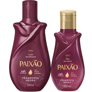 Imagem de Kit Paixão Framboesa Negra Óleo Corporal + Hidratante Corporal