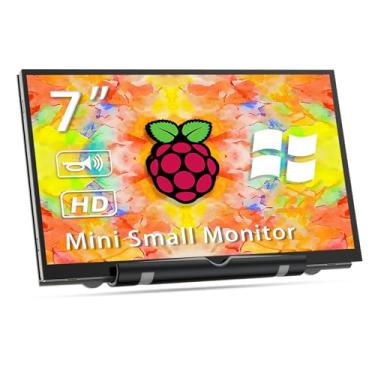 Imagem de HAMTYSAN Tela Raspberry Pi de 7 polegadas, mini monitor pequeno 800 x 480 com alto-falante duplo, tela LCD HDMI para Raspberry Pi 4/3/2/Zero/B/B+ Win11/10/8/7 (sem toque)