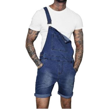 Imagem de Shorts jeans desgastados para homens, macacão curto casual, macacão, roupa de trabalho, 8,M