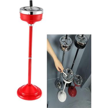 Imagem de Suporte para cinzeiro, cinzeiro moderno, aço inoxidável contemporâneo autolimpante cinzeiro telescópico para fumar Cinzeiros para cigarros Pátio alto Suporte para cinzas à prova de vento, C,