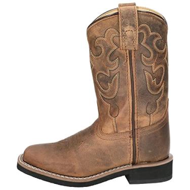 Imagem de Smoky Mountain Boots | Série Pueblo | Bota juvenil ocidental | Bico quadrado | Material de couro de qualidade | Sola de crepe e salto de caminhada | Forro sintético e cabedal de couro | Sola de PVC