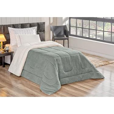 Imagem de Coberdrom de Casal Dupla Face Sherpa Pele de Carneiro Soft Cobertor Grosso Edredom Cor:Cinza