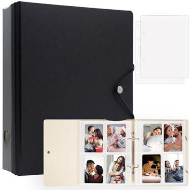 Imagem de Álbum de fotos com 200 bolsos para Fujifilm Instax Mini 11 12 9 8+ 8 7+ filme LiPlay, fichário para impressora fotográfica Polaroid SnapTouch PIC-300 Z2300, livro de fotos 2x3 para cartão Kpop (preto)