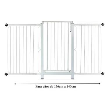 Imagem de Grade e portão para cachorro bebê pet, vãos de 136cm a 140cm - Grade M