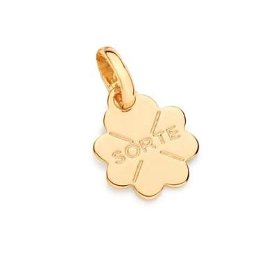 Imagem de Pingente banhado ouro 3x 24k 18k e 22k  ou prata 925 feminino trevo es