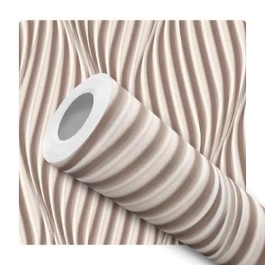 Imagem de Papel De Parede Adesivo Efeito Visual 3D Ondas Areia Sala Quarto 12m -