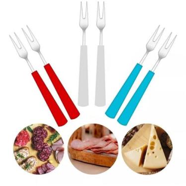Imagem de Mini 6 Garfinhos Coloridos Para Fondue Petiscos 10Cm - Tesla Store
