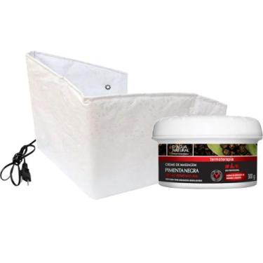 Imagem de Combo creme pimenta negra 300g cinta térmica abdominal  110v - D'agua 