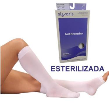 Imagem de Meia Sigvaris Antitrombo Antiembolismo 3/4 Esterilizada, P, Branco