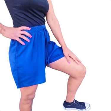 Imagem de Short Feminino Soltinho Praia Piscina Bermuda Liso - Moda_Gaspar, Azul