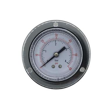 Imagem de Manômetro Painel 50mm Rosca 1/4 Com Flange 4 Bar 0-60 Psi - LAB
