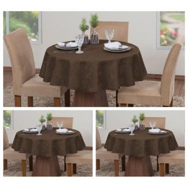 Imagem de Kit 3 Toalhas De Mesa Luxo Redonda Sala Jantar Jacquard 4 Lugares - Ac