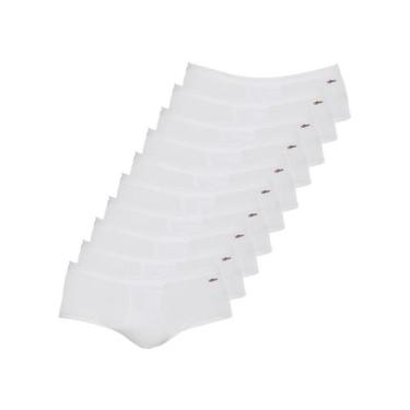 Imagem de Kit com 10 Cuecas Slip Zorba com Abertura 185, Branco, M