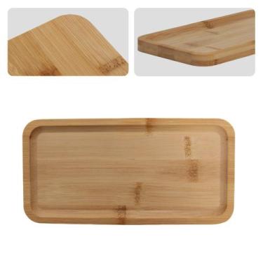 Imagem de Bandeja Madeira Bambu Multiuso Mesa Café Cozinha Escritório - Quality 