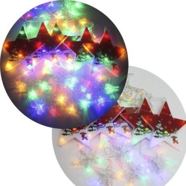 Imagem de Varal Pisca LED Decoração Estrelas Natal Noel Colorido De 3M - Genéric