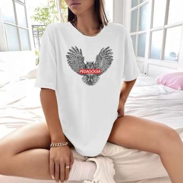 Imagem de Camisa Camiseta Feminina Estampada Suprem Pedagogia 100% Algodão Fio 3