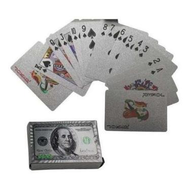 Imagem de Baralho Prateado cinza brilhante Dólar Poker Truco cartas - Novo sécul