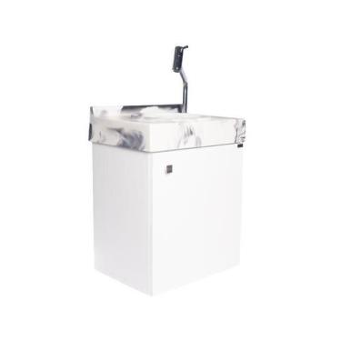 Imagem de Gabinete Banheiro 1 Porta Branco Ártico - Du'Arte Marcenaria, Embutida