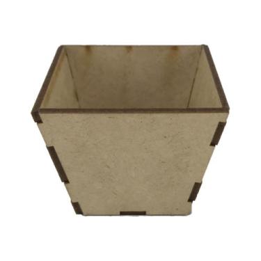 Imagem de Mini Cachepo Quadrado 6,5 x 6,5 cm A Laser Decoração Em MDF - Atelie A
