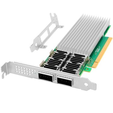 Imagem de Vogzone Placa de rede convergente com duas portas QSFP28 de 100 GbE com chip Intel E810-CAM2, adaptador LAN NIC Ethernet PCIe 4.0 x16 compatível com Windows Server/Linux/VMware, compare com Intel