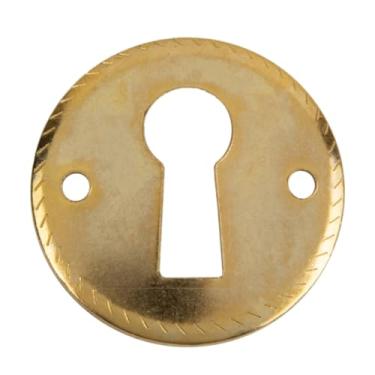 Imagem de Capa decorativa tradicional de latão redondo | Diâmetro: 2,5 cm | Placa de proteção para porta de armário, gavetas de cômoda, mesa | Ferragens de móveis antigos e modernos | KC22-SB, Latão, Standard