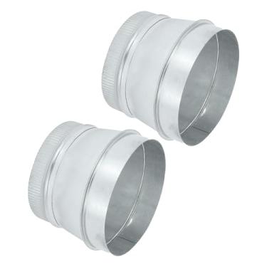 Imagem de PATIKIL Redutor de duto de 20 a 18 cm, 2 peças de redutor de duto de ar redondo de aço galvanizado, adaptador de aumentador de tubo crimpado, acoplamento de encaixe para HVAC, sistemas de ventilação