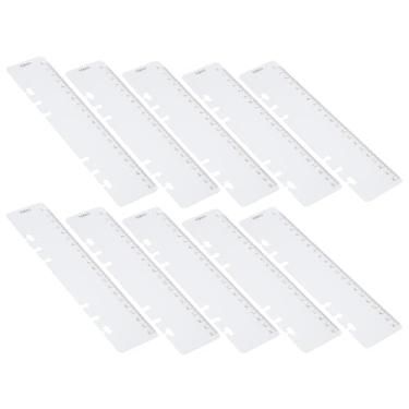 Imagem de YOKIVE 10 peças de régua de encaixe, divisor de marcador de página | Ferramentas de medição, ótimo para fichário tamanho A5 (transparente, 21 x 5 cm)