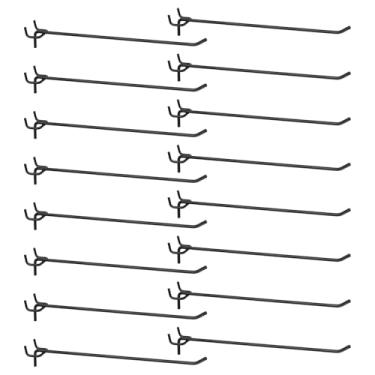 Imagem de HARFINGTON 25 peças de ganchos para prateleiras de quadro de estacas de aço inoxidável de 25,4 cm, suporte para pendurar na parede, ferramentas de organização para bancada, garagem, cozinha, loja,
