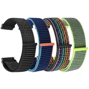 Imagem de Verbstel Substituição de tecido de nylon de liberação rápida ajustável para Samsung Gear S3/Galaxy Watch 46 mm (2019)/Galaxy Watch 3 de 45 mm masculino e feminino (22 mm, preto/laranja/colorido/verde)