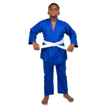 Imagem de Kimono Infantil Haganah Judô Jiu Jitsu Reforçado + Faixa, Azul, M2