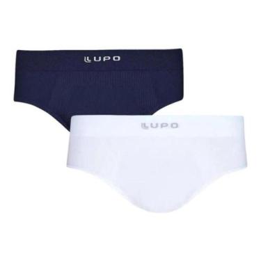 Imagem de Kit 2 Cueca Slip Masculina Lupo Micomodal Sem Costura Original, Marinh